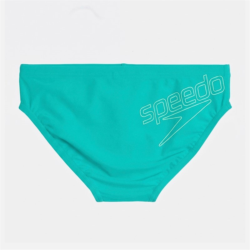 Speedo Boys Logo 6.5cm Swimming Briefs Turquoise Gem - Image 2