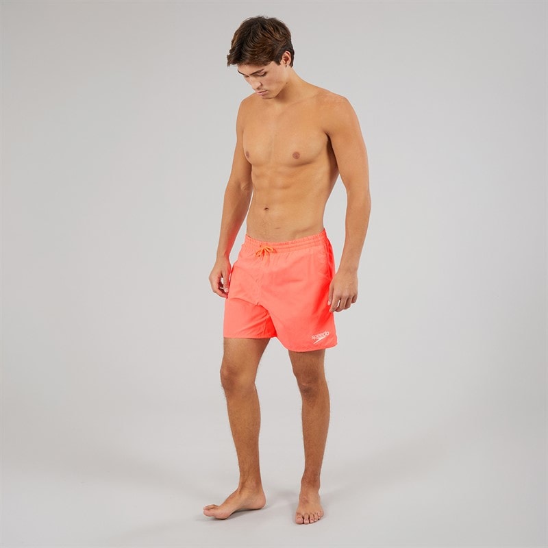 Speedo Mens Essentials 16 Inch Water Shorts Black/Neon Coral - Image 3