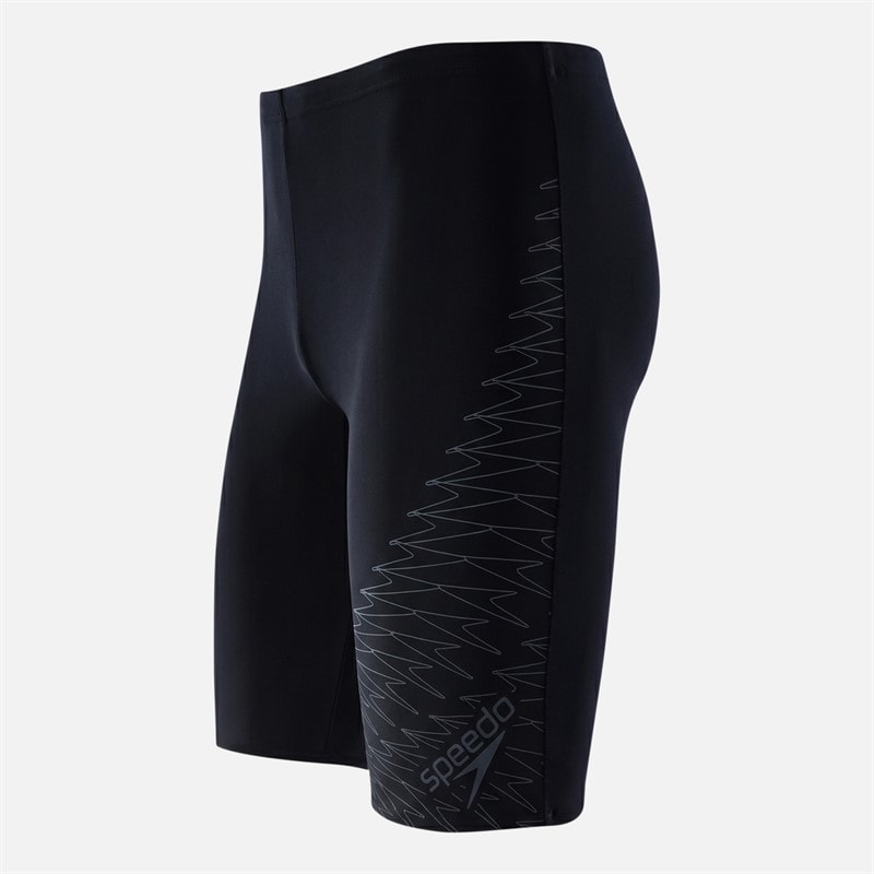 Speedo Mens Medley Logo Jammers Grey Lead/Black - Image 3