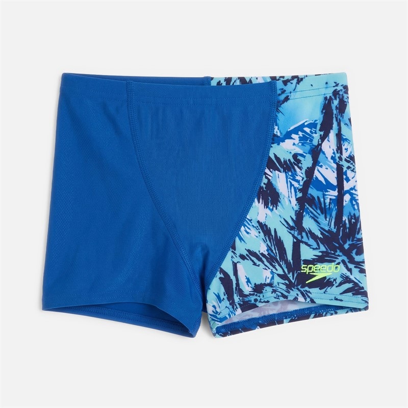 Speedo Boys Digital Allover Print Aqua Shorts Picton Blue
