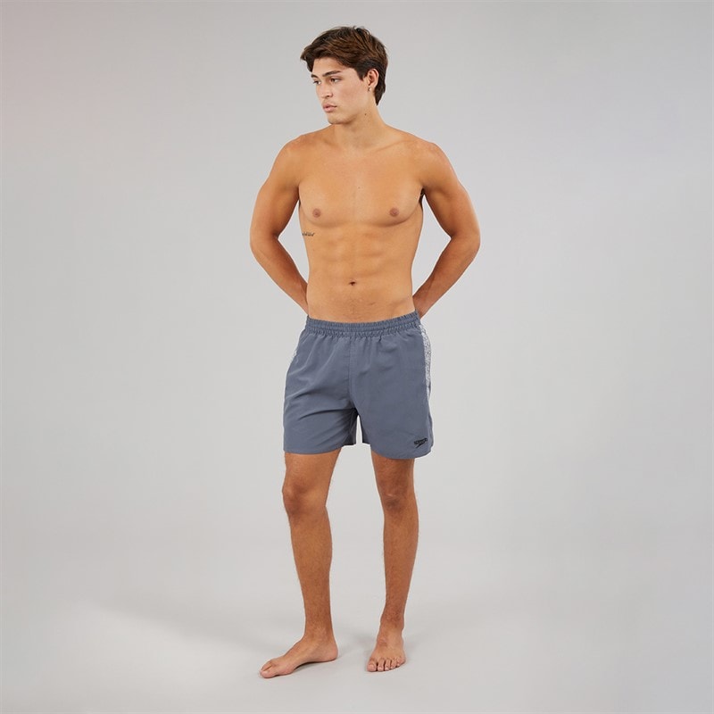 Speedo Mens Hyperboom Splice 16 Inch Swim Shorts Grey Lead/Black - Image 4
