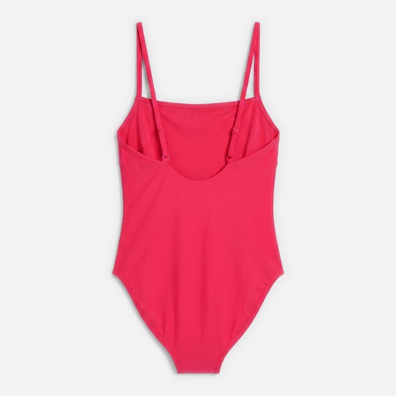 Speedo Womens Adjustable Thin Strap One Piece Swimsuit Raspbery Fill/Vermilion/Punch - Image 2