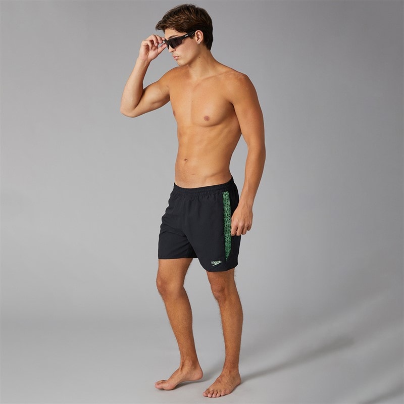 Speedo Mens Hyperboom Splice 16 Inch Swim Shorts Black/Alfalfa Green - Image 4