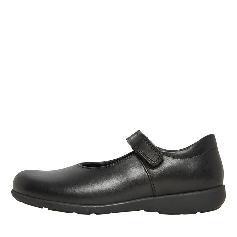 Start-Rite Junior Girls Junior Classroom Medium Fit Shoes Black Leather - Image 1