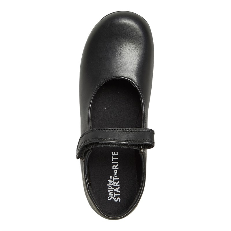 Start-Rite Junior Girls Junior Classroom Medium Fit Shoes Black Leather - Image 4