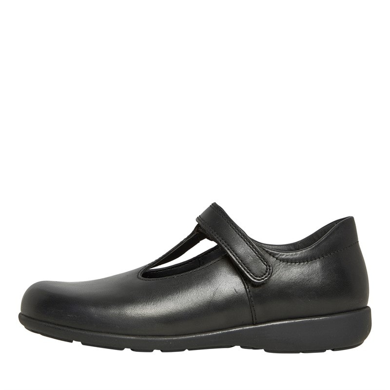 Start-Rite Girls Lesson Wide Fit Shoes Black Leather - Image 1