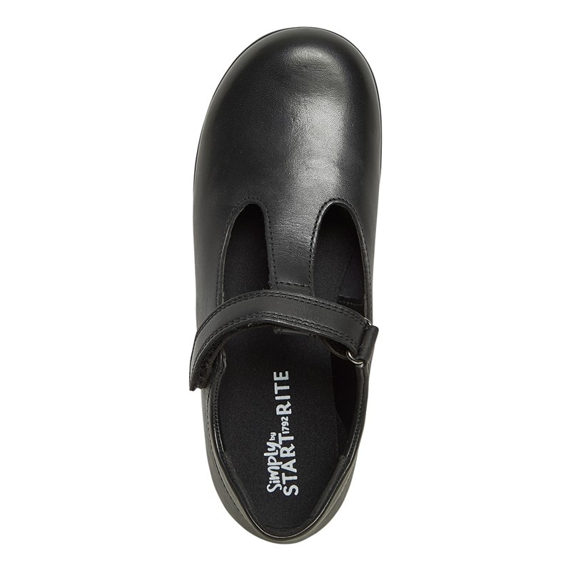 Start-Rite Girls Lesson Wide Fit Shoes Black Leather - Image 4
