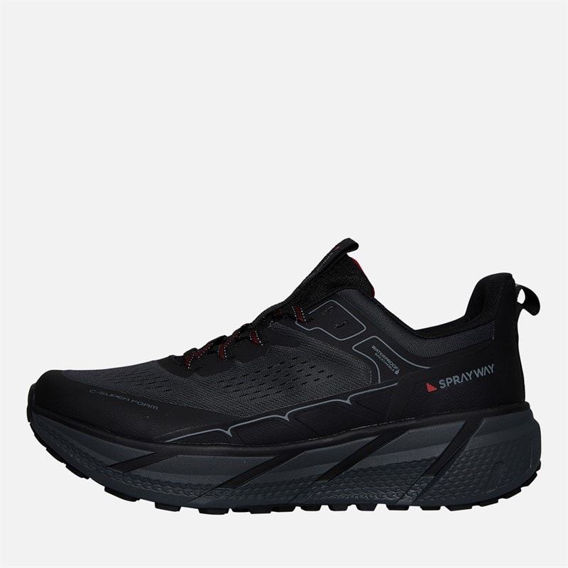 Sprayway Mens Higger Hydrodry Waterproof Trail Walking Shoes Black/Charcoal/Tango Red - Image 1