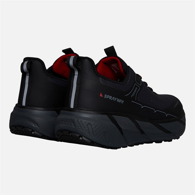 Sprayway Mens Higger Hydrodry Waterproof Trail Walking Shoes Black/Charcoal/Tango Red - Image 3