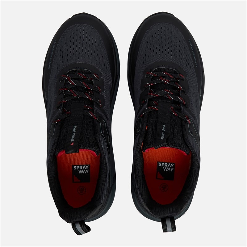 Sprayway Mens Higger Hydrodry Waterproof Trail Walking Shoes Black/Charcoal/Tango Red - Image 4