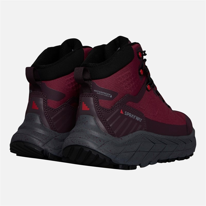 Sprayway Womens Glencoe Hydrodry Waterproof Trail Walking Boots Maroon Pink - Image 3
