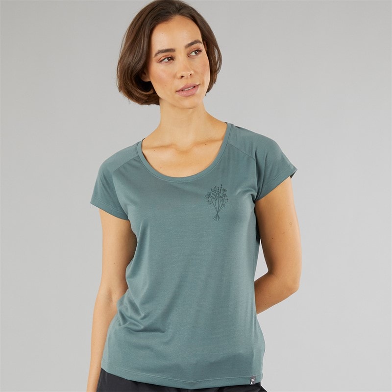 Sprayway Womens Wild Flower Graphic T-Shirt Balsam Green - Image 1