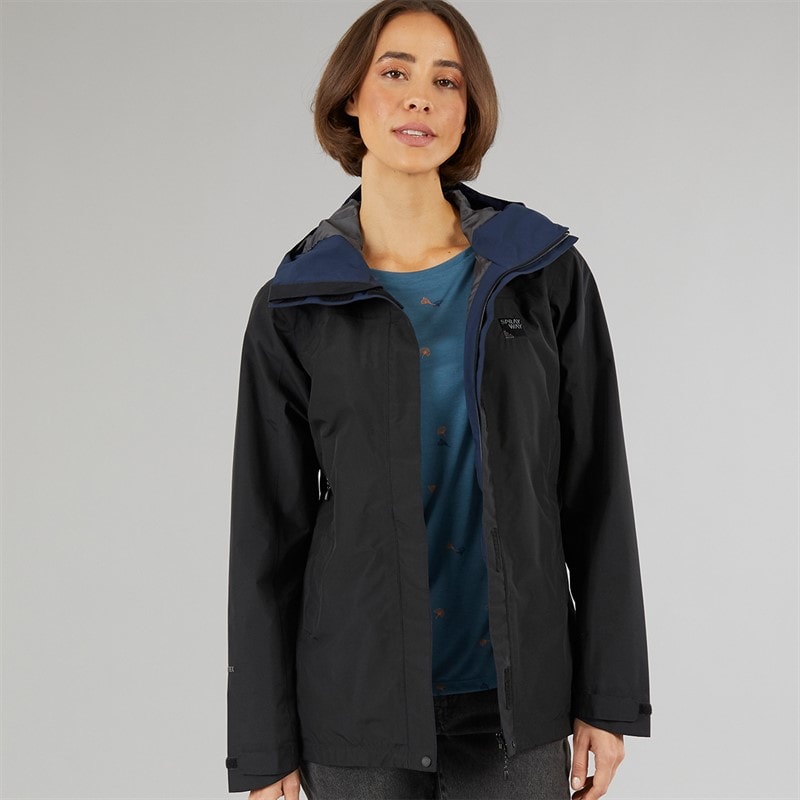 Sprayway Womens Reaction 2-Layer Gore-Tex® Waterproof Long Length Jacket Black - Image 1