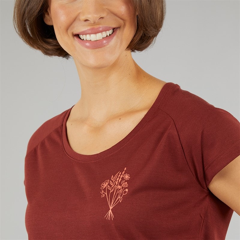 Sprayway Womens Wild Flower Graphic T-Shirt Chipotle - Image 3