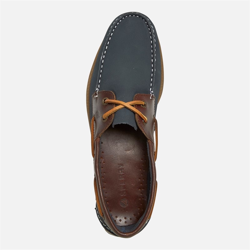 Sperry Mens A/O 2 Eye Boat Shoes Navy/Brown - Image 4