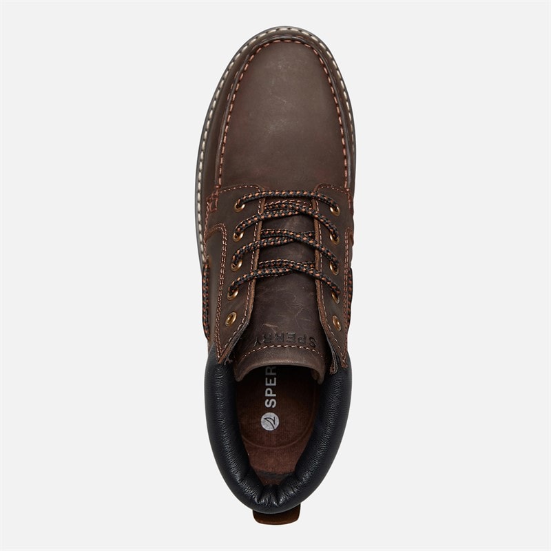Sperry Mens Freeport Lug Chukka Boots Dark Brown Leather - Image 4