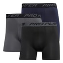 Pro Player Mens Performance Three Pack Boxers Black/Navy/Grey
