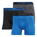 Pro Player Mens Performance Three Pack Boxers Black/Blue/Grey