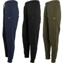 THREADBARE Mens Three Pack Trifoliate Joggers Black/Navy/Khaki