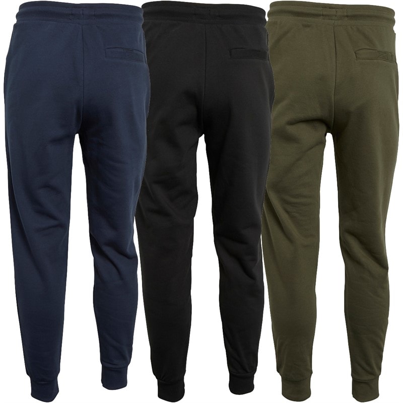THREADBARE Mens Three Pack Trifoliate Joggers Black/Navy/Khaki - Image 2