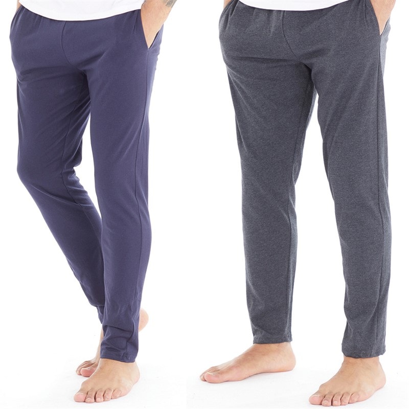 THREADBARE Mens Rene Two Pack Loungewear Joggers Charcoal/Navy - Image 1