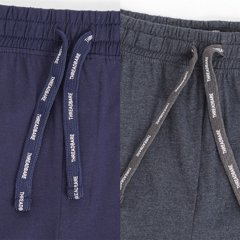 THREADBARE Mens Rene Two Pack Loungewear Joggers Charcoal/Navy - Image 3