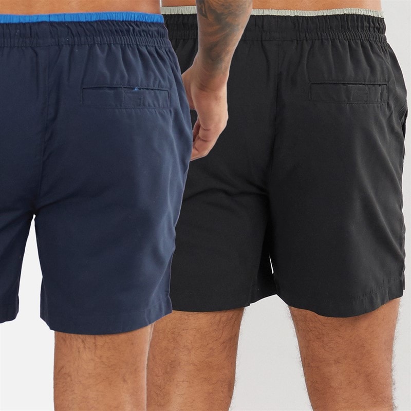 THREADBARE Mens Dawlish Two Pack Swim Short Navy/Black - Image 2