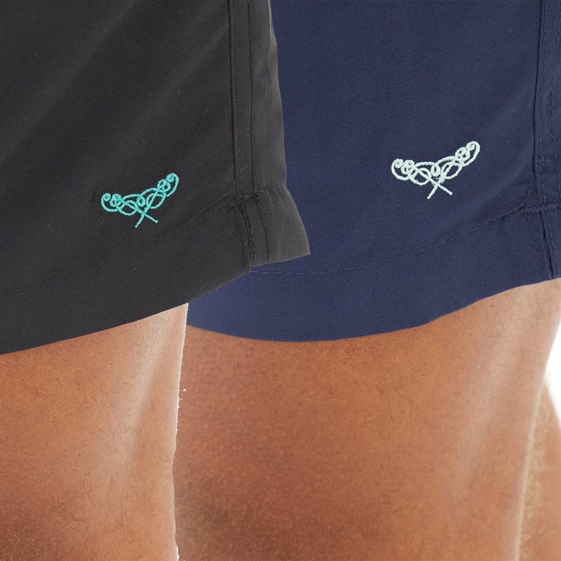 THREADBARE Mens Dawlish Two Pack Swim Short Navy/Black - Image 3