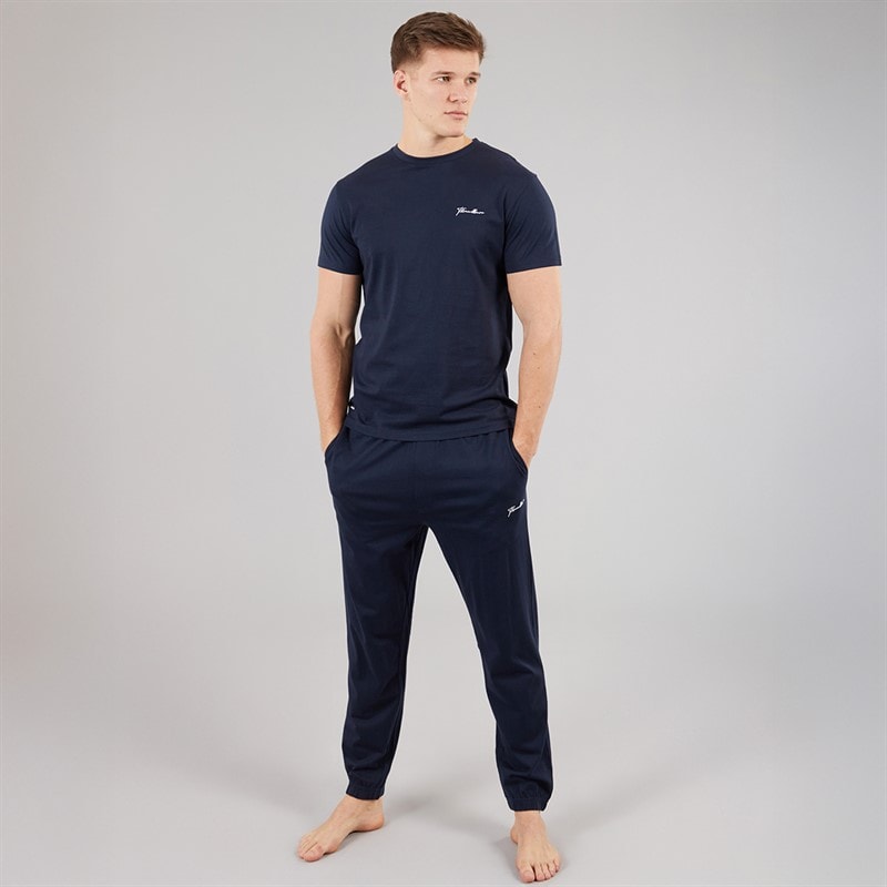 THREADBARE Mens Pyjama Set Navy - Image 4