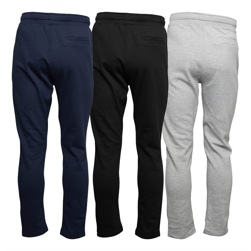 THREADBARE Mens Marigold Three Pack Open Hem Joggers Black/Navy/Grey - Image 2