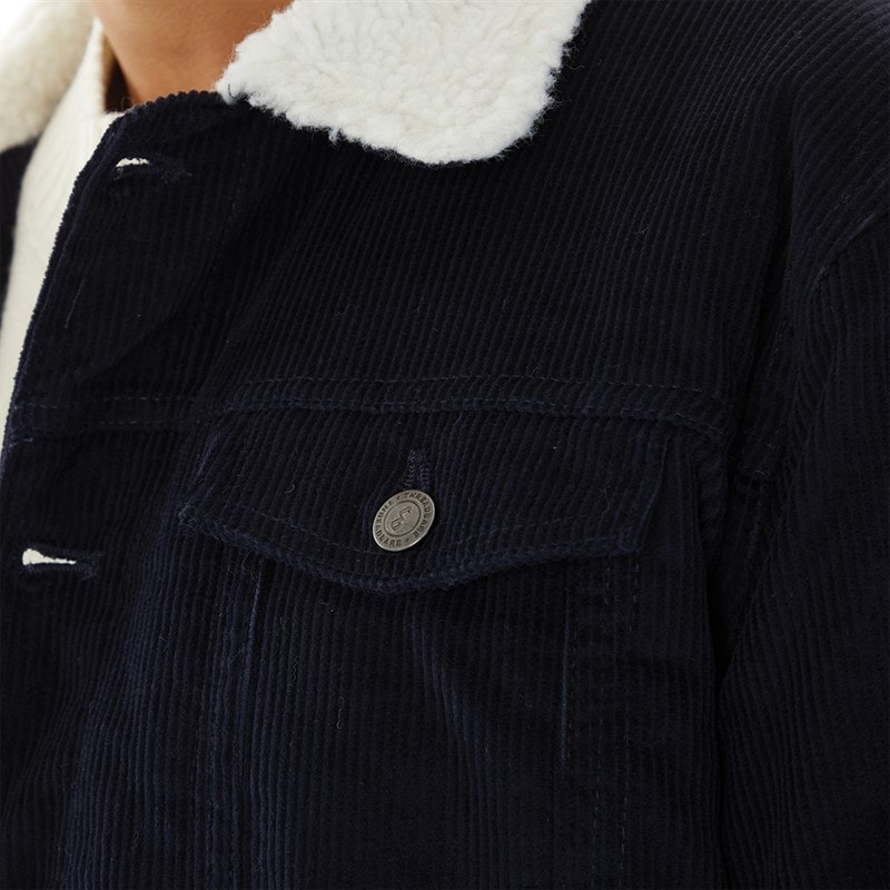 THREADBARE Mens Cord Jacket Navy - Image 3