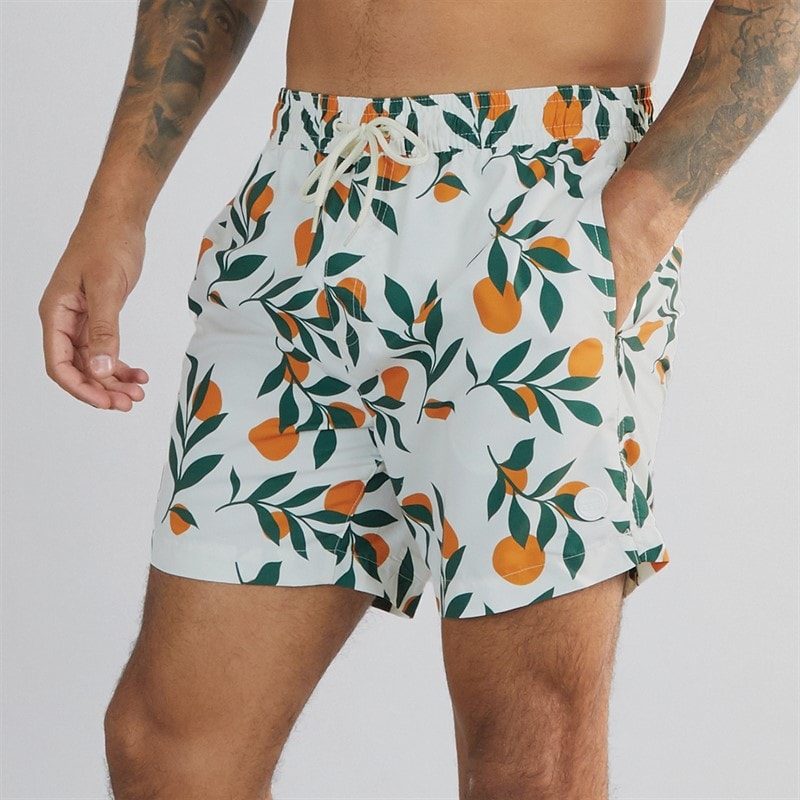 THREADBARE Mens Ripen Microfibre Swim Shorts Cream