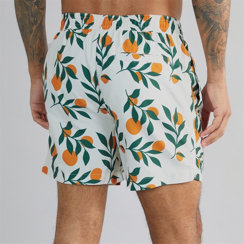 THREADBARE Mens Ripen Microfibre Swim Shorts Cream - Image 2
