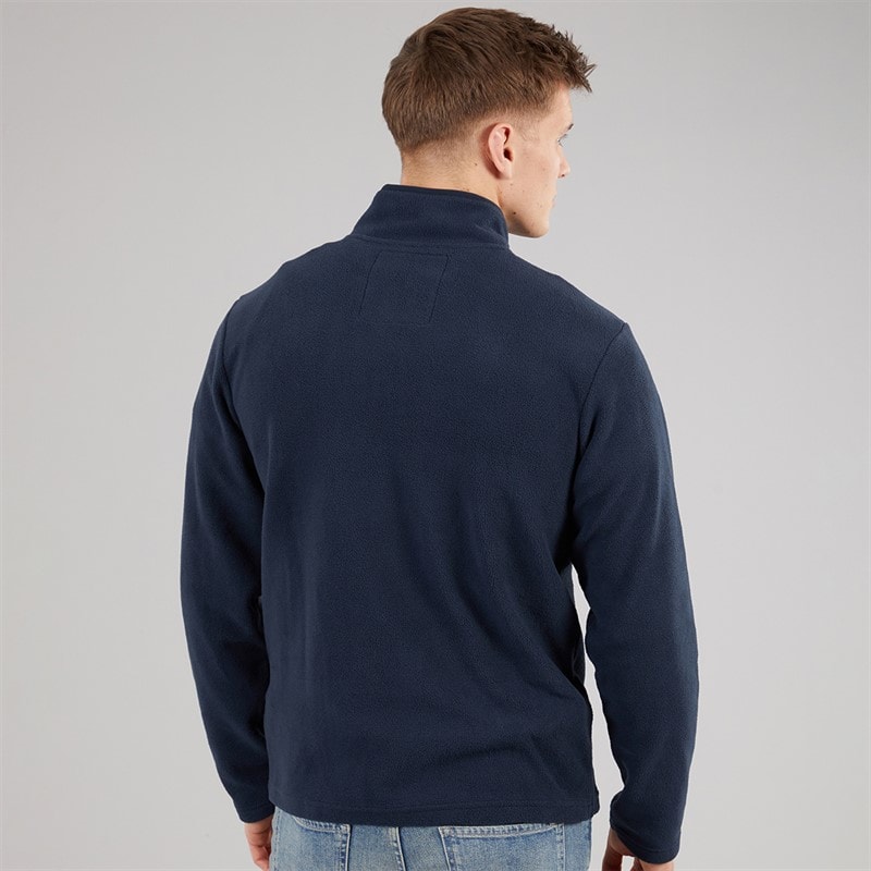 THREADBARE Mens Blade 1/4 Zip Fleece Navy - Image 2