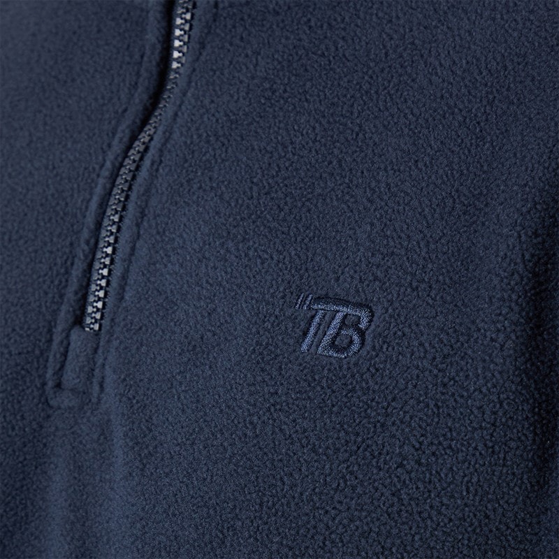 THREADBARE Mens Blade 1/4 Zip Fleece Navy - Image 3