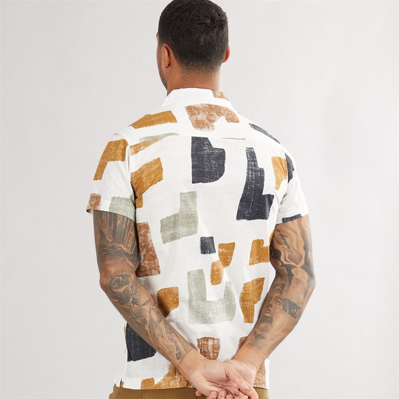 THREADBARE Mens Pavilion Short Sleeve Shirt White - Image 2