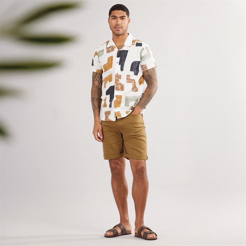 THREADBARE Mens Pavilion Short Sleeve Shirt White - Image 4