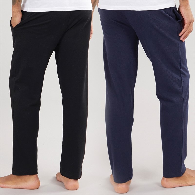 THREADBARE Mens Marco Two Pack Joggers Navy/Black - Image 2