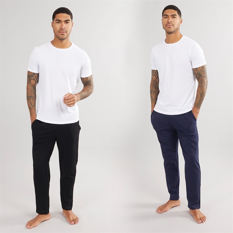 THREADBARE Mens Marco Two Pack Joggers Navy/Black - Image 4