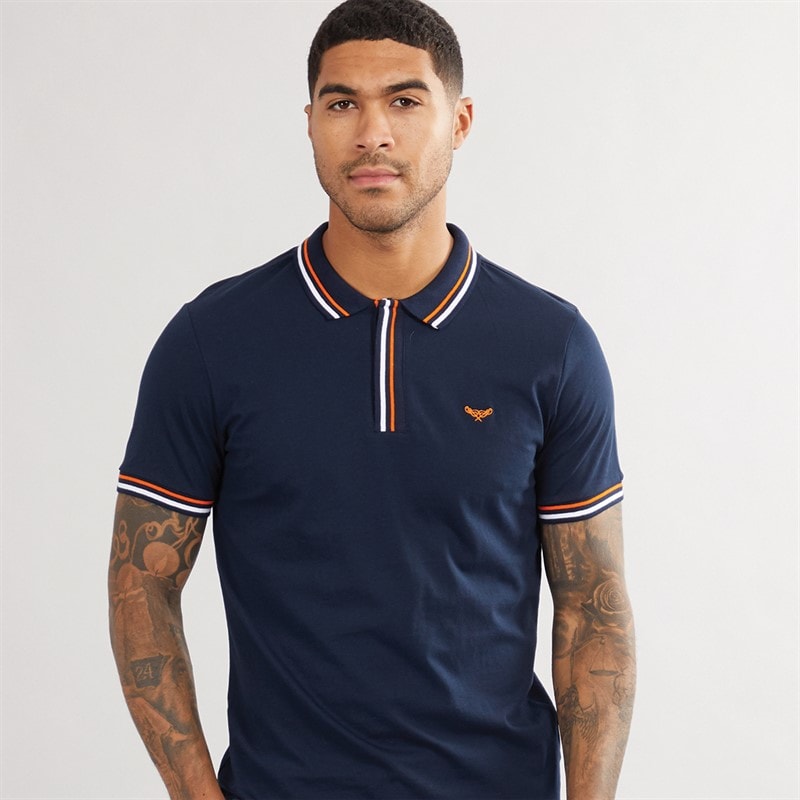 THREADBARE Mens Boswell Polo Shirt Navy