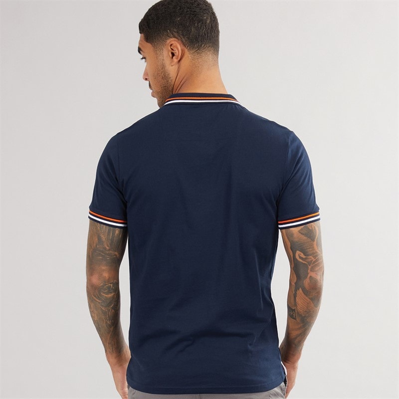 THREADBARE Mens Boswell Polo Shirt Navy - Image 2