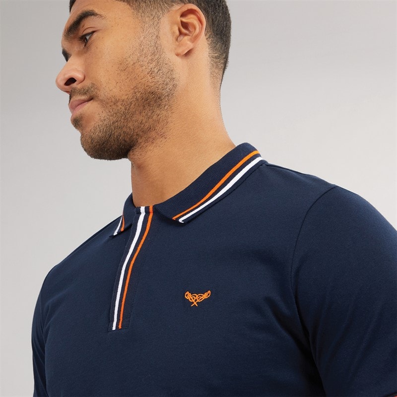 THREADBARE Mens Boswell Polo Shirt Navy - Image 3
