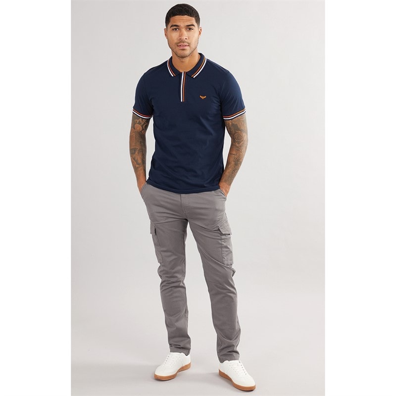 THREADBARE Mens Boswell Polo Shirt Navy - Image 4