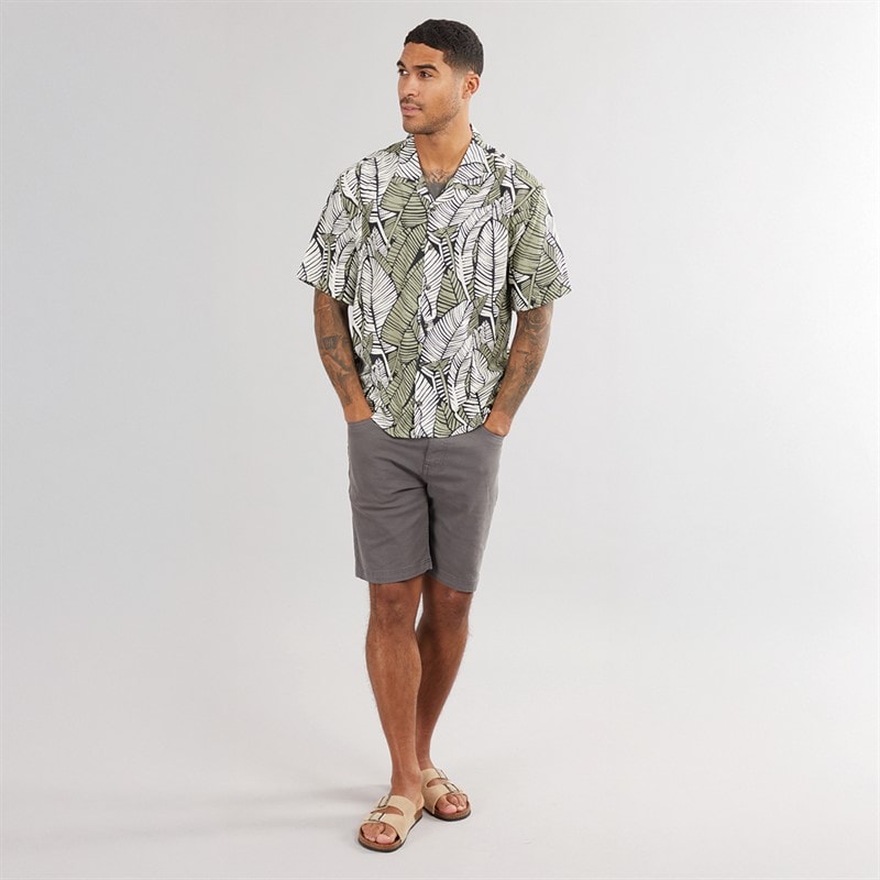 THREADBARE Mens Star Chino Shorts Slate - Image 3