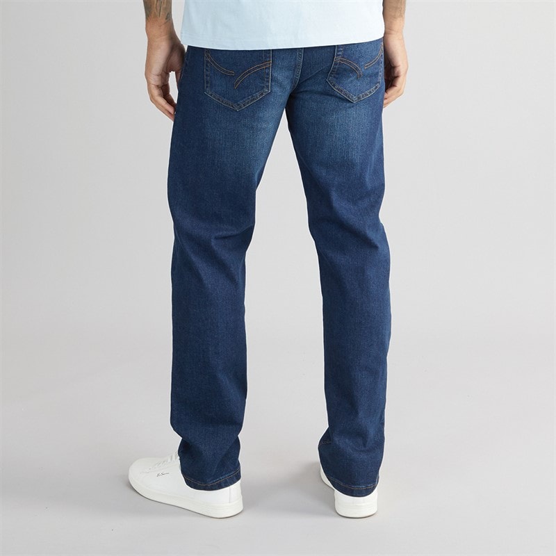 THREADBARE Mens Canter Straight Fit Jeans Vintage Wash - Image 2