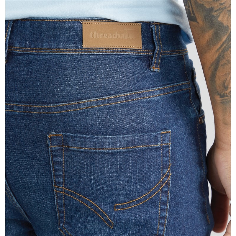 THREADBARE Mens Canter Straight Fit Jeans Vintage Wash - Image 3