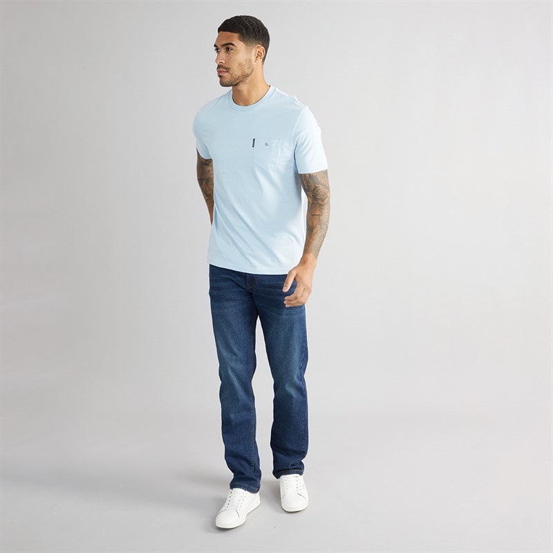 THREADBARE Mens Canter Straight Fit Jeans Vintage Wash - Image 4