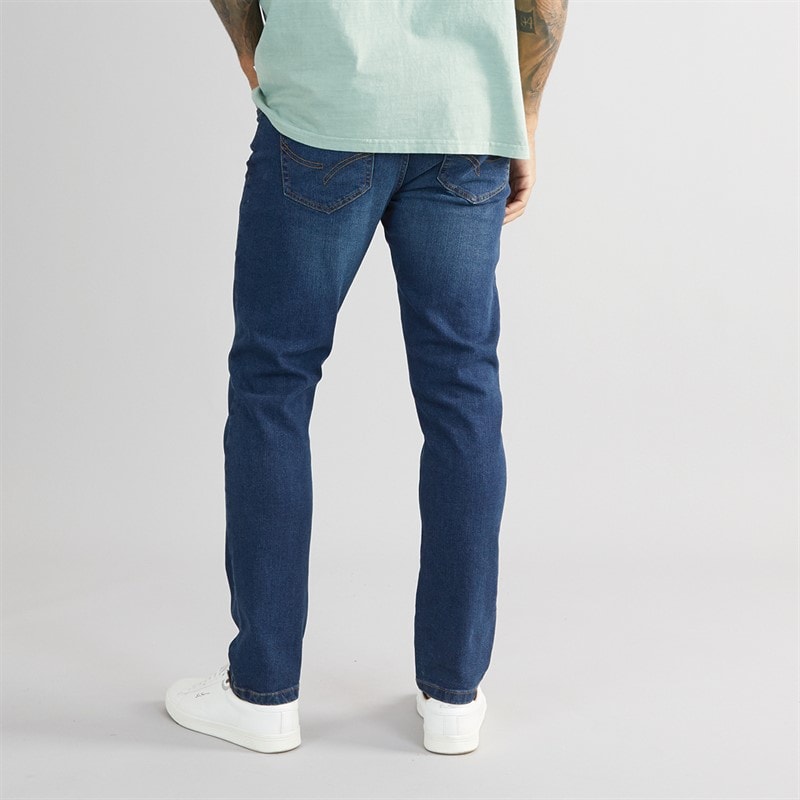 THREADBARE Mens Isling Slim Fit Jeans Vintage Wash - Image 2