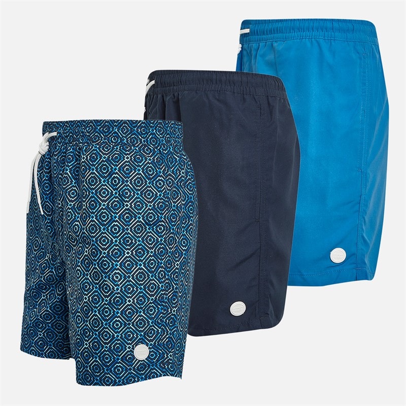 THREADBARE Mens Jo Three Pack Swim Shorts Royal/Navy/Navy - Image 3
