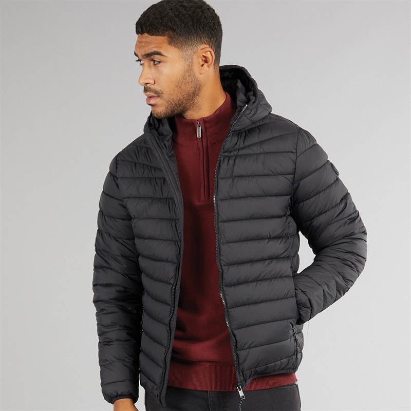 THREADBARE Mens Stat Padded Jacket Black - Image 1